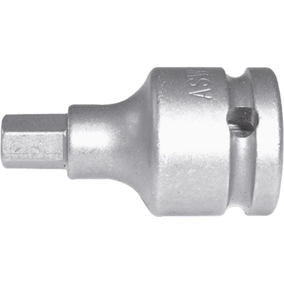 ASW, Steckschlüssel + Stecknuss, Kraftschraubersteckschlüsseleinsatz 725 1/2 ″ Innensechskant Schlüsselweite 10 mm Länge...