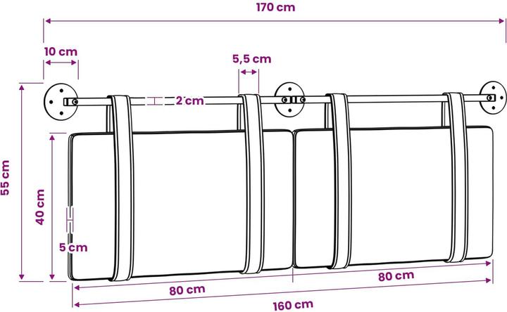 Actual product image vidaXL Modernes Kopfteil (170 x 5 x 5 cm)