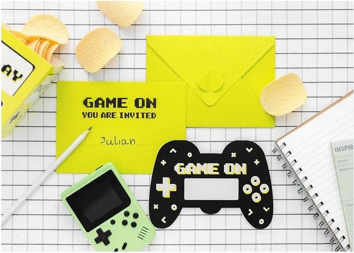 Actual product image Partydeco Invitation card Game Controller mix, 6 pieces (6 pcs.)