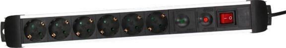 Actual product image InLine Aluminium socket strip (6x, CEE 7/3, 1.50 m)