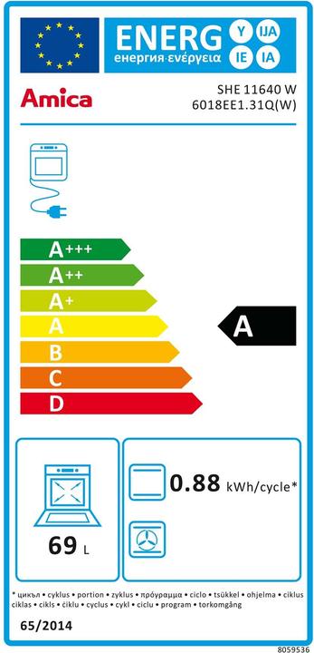 Energie-Label Amica SHE 11640 W