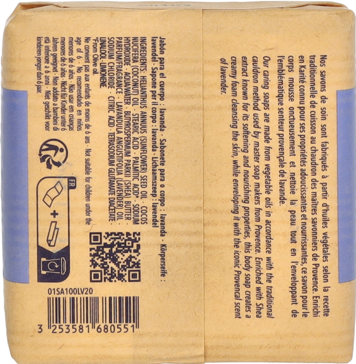 Valeurs nutritives et ingrédients L'Occitane Savon Karité Lavande (Savon dur, 100 ml)