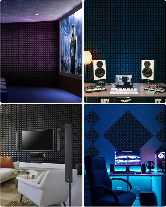 Image du produit Kuchoow 12-teiliges Akustikschaumstoff Schallabsorber-Set (12 pcs)