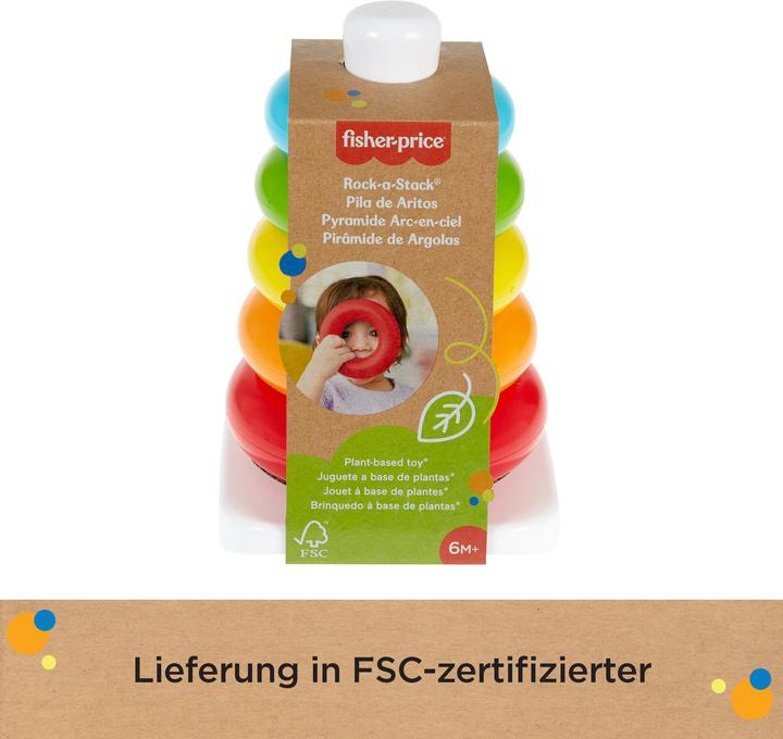 Image du produit Fisher-Price Pyramide arc-en-ciel - Jouet d'éveil 1er âge - Dès 6 mois
