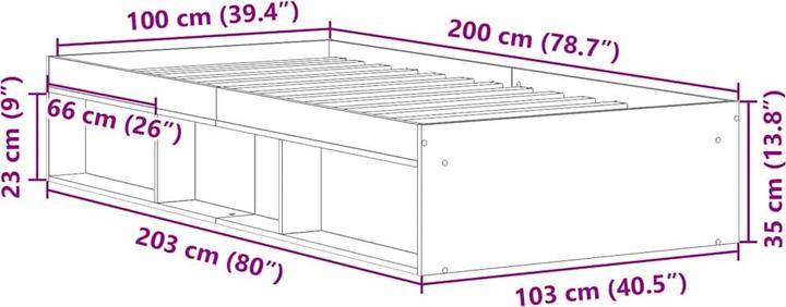 Image du produit vidaXL Bettgestell (100 x 200 cm)