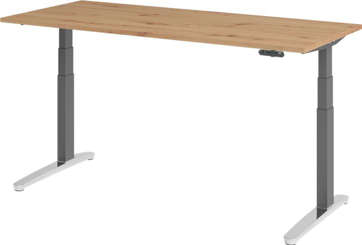 Image du produit Hammerbacher Bureau assis/debout el.180x80cm Asteic/Grave (180 x 80 cm)