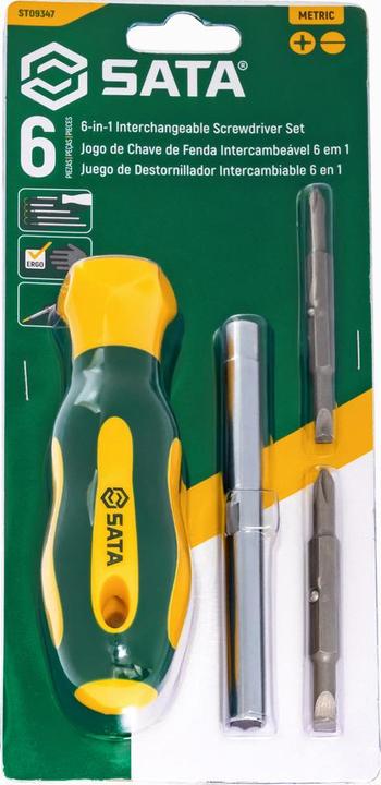 Actual product image SATA 6-in-1 screwdriver set, interchangeable