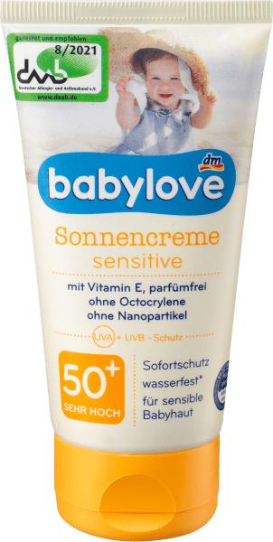 Image du produit dm babylove Crème solaire sensitive, SPF 50 (Crème solaire visage, SPF 50+)