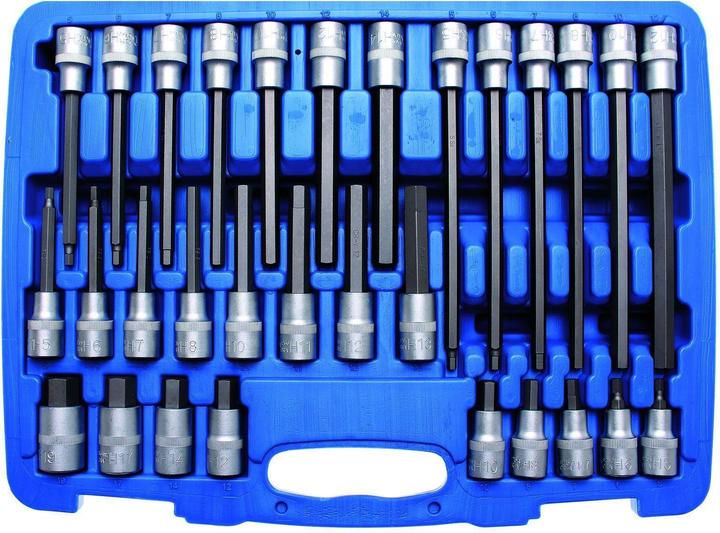 Produktbild BGS Bit-Einsatz-Satz Antrieb Innenvierkant 12,5 mm (1/2") Innensechskant 30-tlg. (12,5 mm)