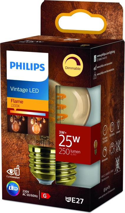 Produktbild Philips Amber (E27, 3.10 W, 250 lm, 1 x, F, G)