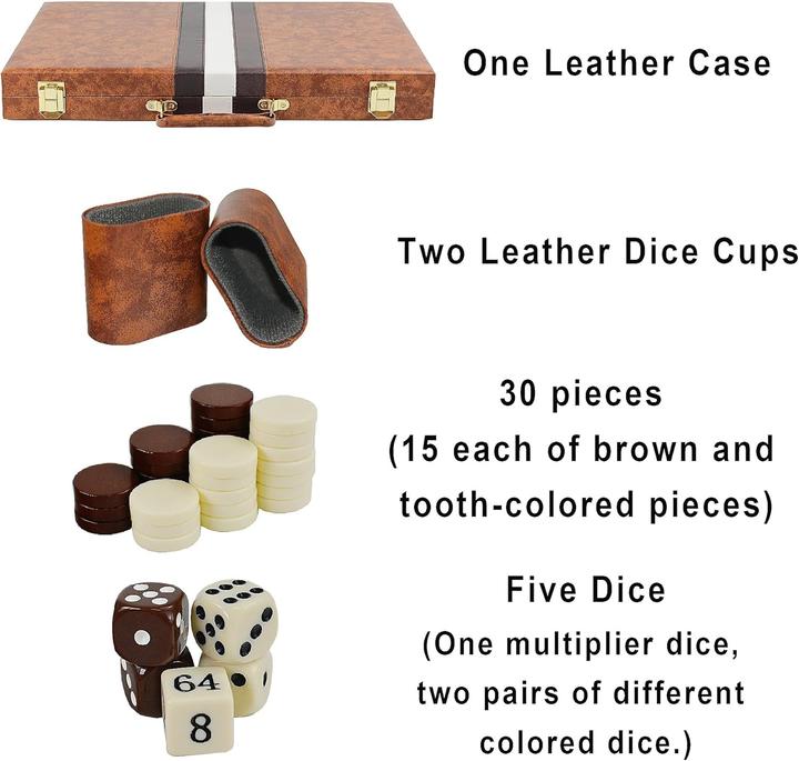 Produktbild Bucher&Rossini Backgammon-Koffer Reise-Spielset (2 Spieler)