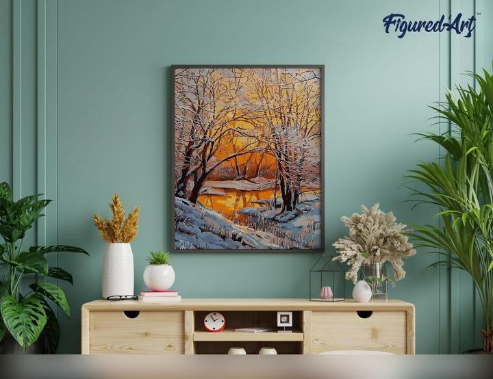 Actual product image Figured'Art Painting by numbers - Trees in winter