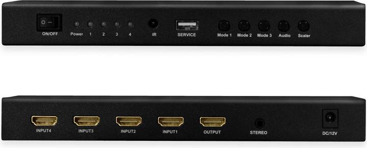 Image du produit LogiLink Commutateur HDMI 4x1 port, multiview, 4K/30 Hz, scaler, seamless, RC