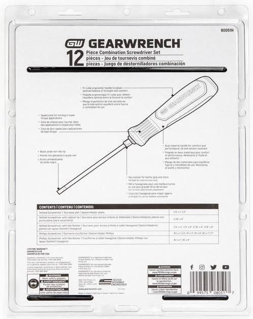 Produktbild Gear Wrench Phillips & Schlitz Schraubendreher Set 12-tlg. (Schlitz)