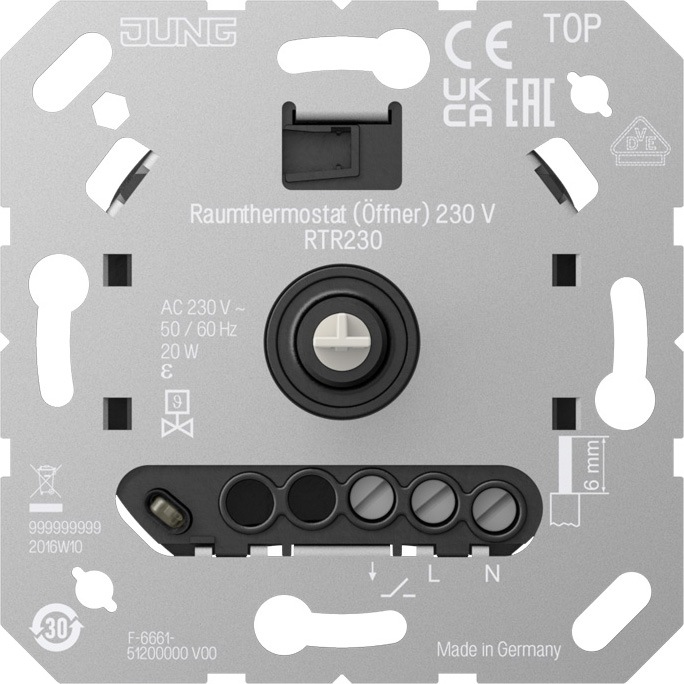 Image du produit JUNG RTR230 Thermostat d'ambiance (contact à ouverture) 230 V
