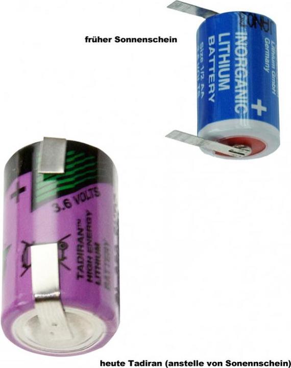 Actual product image Sonnenschein Batterie Inorganic SL-350/T mit Lötfahne U-Form (1 pcs., CR 1/2AA, 1000 mAh)