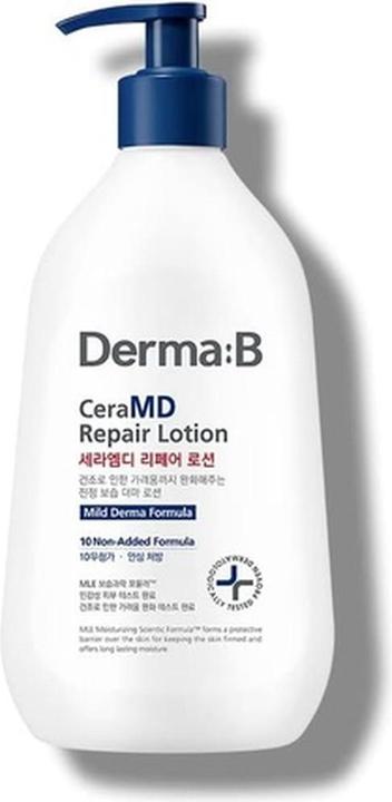 Actual product image Derma:B Derma B CeraMD Repair Lotion Unscented Ceramide Panthenol Body Moisturizer 13.52 Fl. Oz. 400ml (Body lotion, 400 ml)