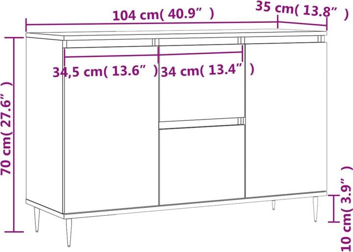 Image du produit vidaXL Sideboard (104 x 35 x 70 cm)