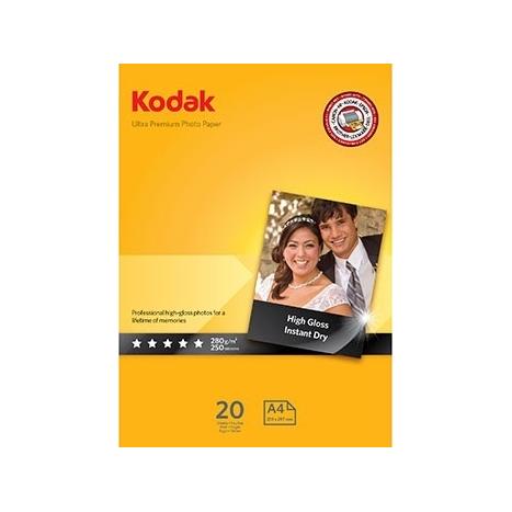 Thumbnail - Kodak Ultra Premium Fotopapier Weiss Hoch-Glanz A4 (280 g/m², A4, 20 x), Fotopapier, Weiss