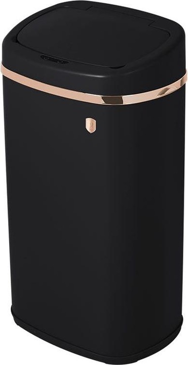 BerlingerHaus Design MÃ¼lleimer mit Touch-Sensor, schwarz-rosÃ©gold, 58 L (58 l)