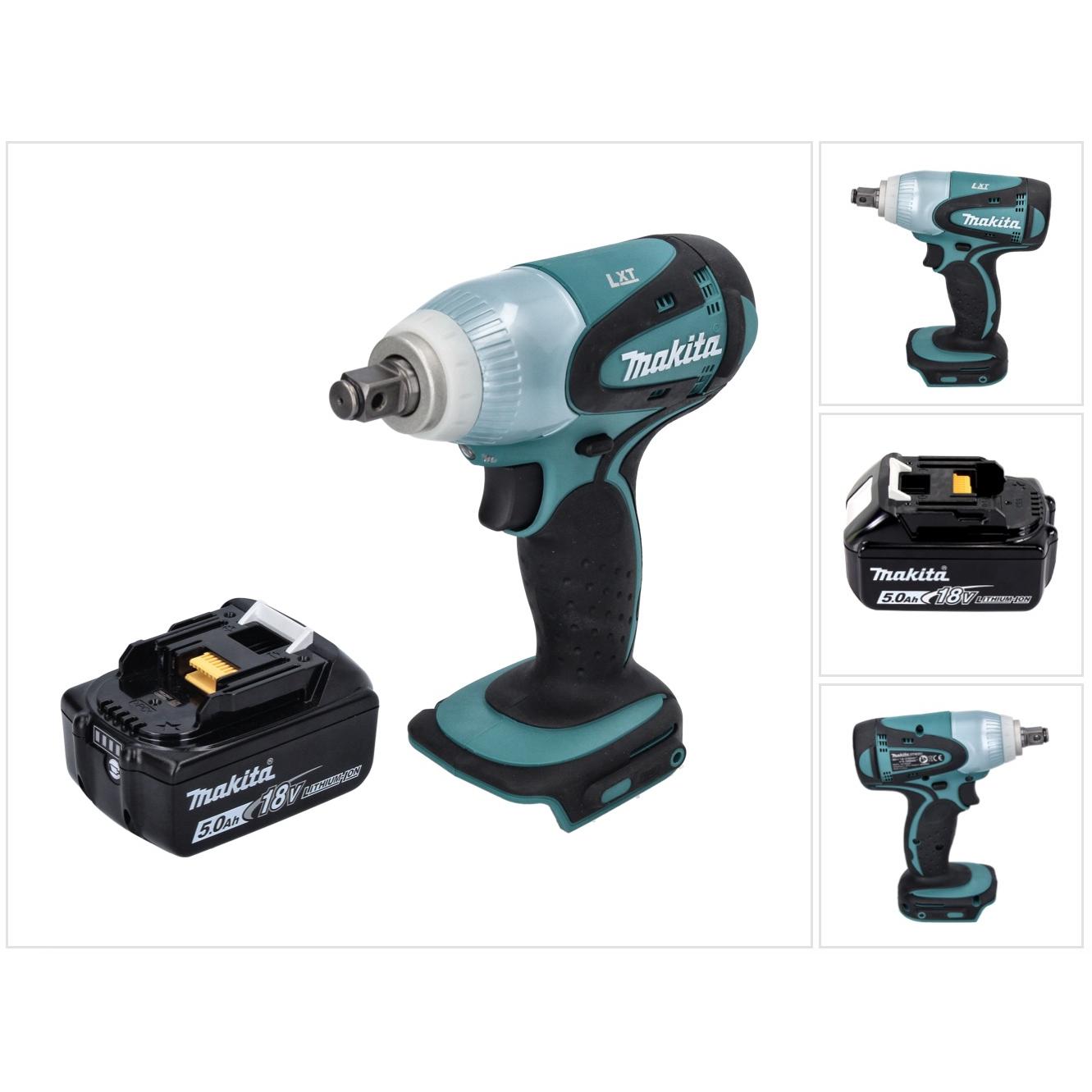 Makita, Bohrmaschine + Akkuschrauber, DTW 251 T1 Akku Schlagschrauber 18 V 230 Nm 1/2" + 1x Akku 5,0 Ah - ohne Ladegerät...