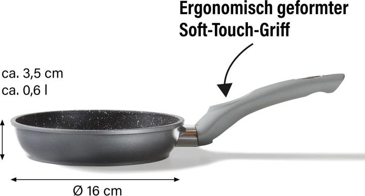 Produktbild Stoneline ® Gourmundo Bratpfanne 16 cm (Bratpfanne, Aluminiumguss, 16 x 3.50 cm)