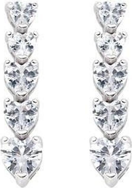 Amen Heart Pendant Tennis Ohrringe (Silber 925)