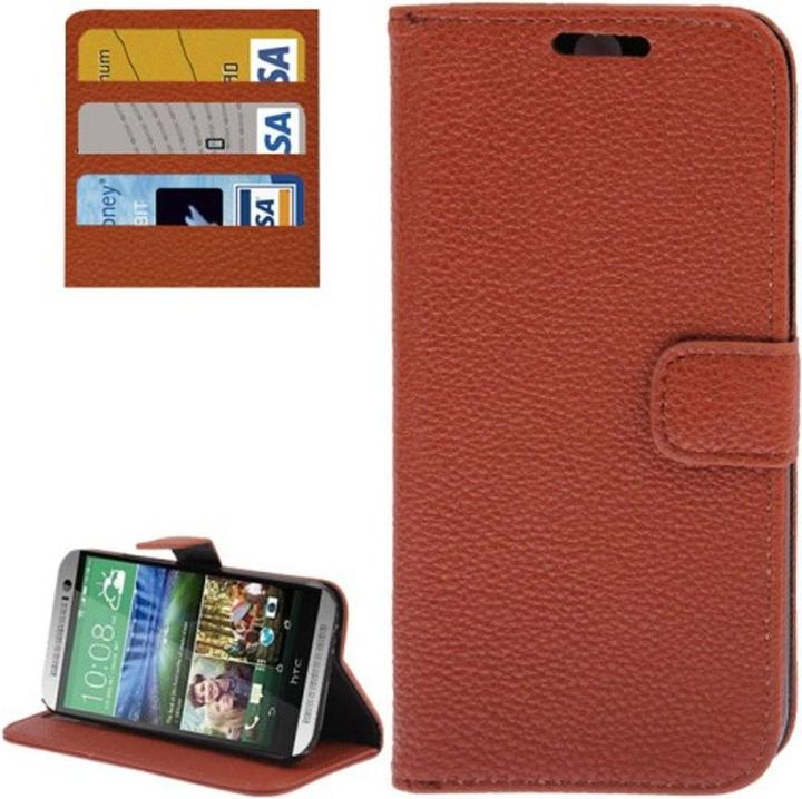 Produktbild König Design Schutzhülle PU Handytasche (Flip Quer) für Handy HTC One 2 M8 Braun (HTC One M8)