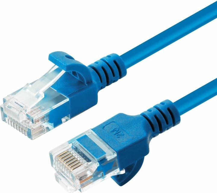 Produktbild MicroConnect U/UTP CAT6A Slim 0.25M Blue (U/UTP, CAT6a, 0.25 m)