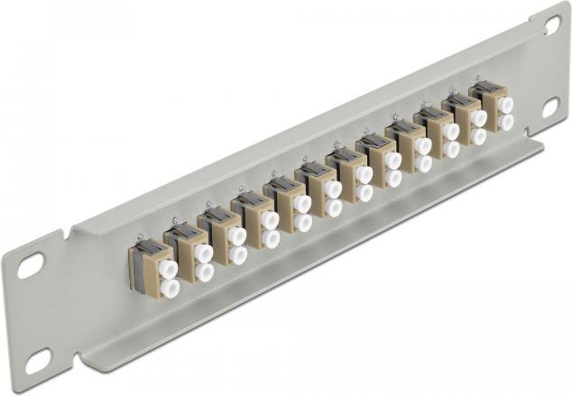 Produktbild Delock 10? LWL Patchpanel 12 Port LC Duplex beige 1 HE grau