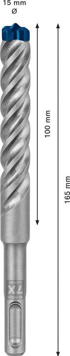 Produktbild Bosch Professional Zubehör EXPERT SDS plus-7X Hammerbohrer, 15 x 100 x 165 mm (15 Millimeter)