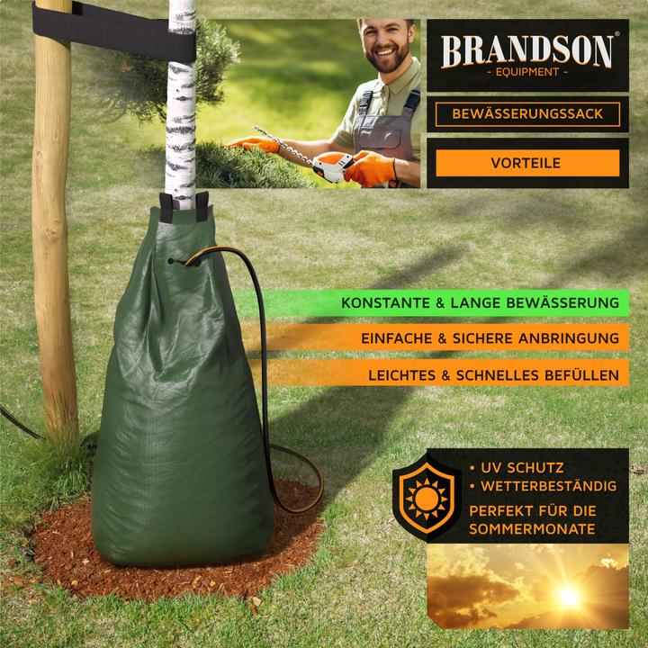 Actual product image Brandson 3x Bewässerungssack, Bewässerungssystem, Bewässerungsbeutel 75 L, Ösen für Diebstahlschutz (Irrigation kit)