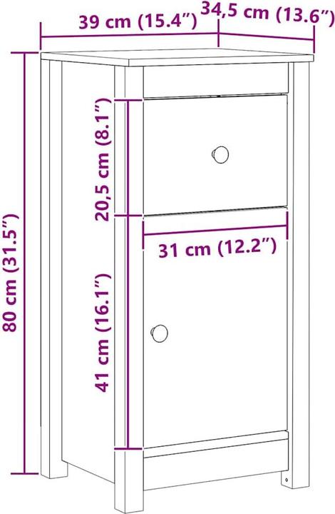 Produktbild vidaXL Modernes Sideboard (80 x 34.50 x 80 cm)