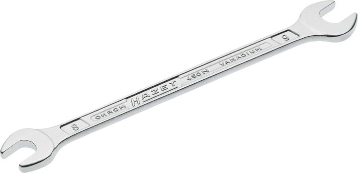Actual product image HAZET Double open-end wrench 450N-8X9 ∙ Outside hexagon profile ∙ 8 x 9 mm (8 mm, 9 mm)
