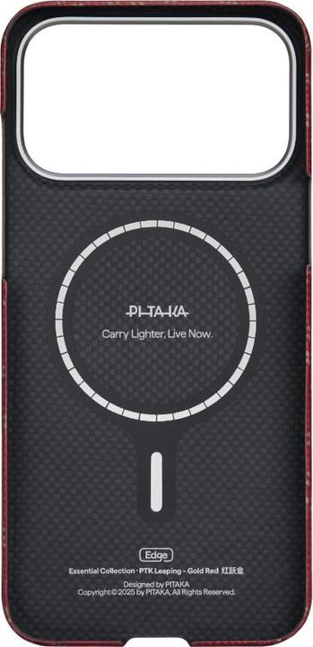 Produktbild Pitaka Ultra-Slim Case, Monogram-Gold/Red - iPhone 17 Pro (Apple iPhone 17 Pro)