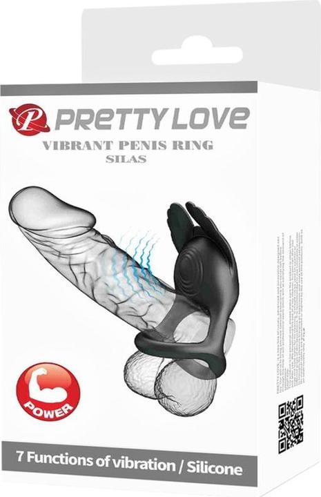 Image du produit Pretty Love Vibrant Penis Ring 7 Vibrations Silicone Noir (4.80 cm)