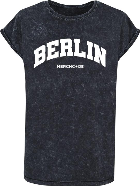 Merchcode Ladies Berlin Wording - Acid Washed T-Shirt - 116077 (S)