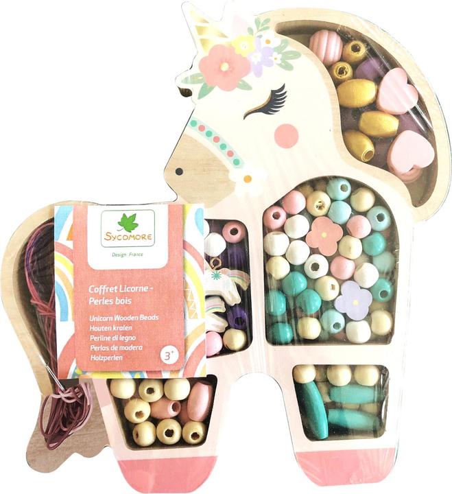 Image du produit Sycomore COFFRET PERLES BOIS LICORNE 170PCS (FR-DE-IT)