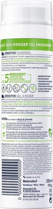 Immagine prodotto NIVEA Sensitive Rasiergel DUO (400 ml, Gel da barba)