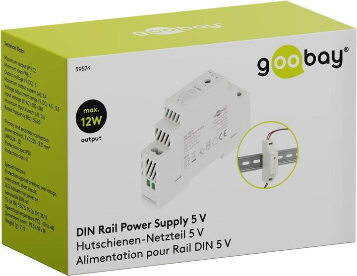 Produktbild Goobay Hutschienen-Netzteil DIN-Rail 5 V, 2,4 A, 12 W