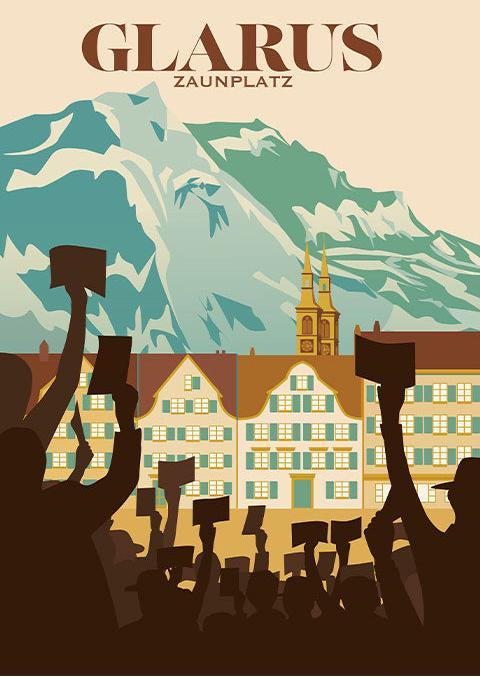 S.wert Design Poster Glarus Landsgemeinde Zaunplatz (59.40 x 42 cm)