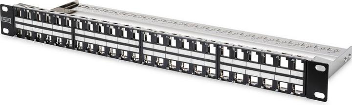 Produktbild Digitus Patch Panel Gehaeuse 1HE fuer Keystone Module 48-Port 48,3cm 19Zoll schwarz RAL 9005