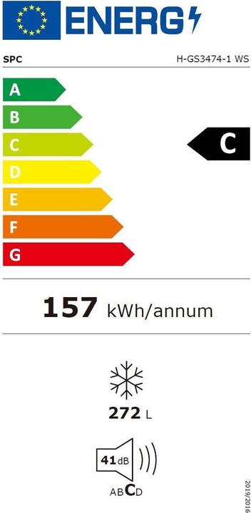 Energie-Label SPC HGS34741 WS (Freistehend, 272 l)