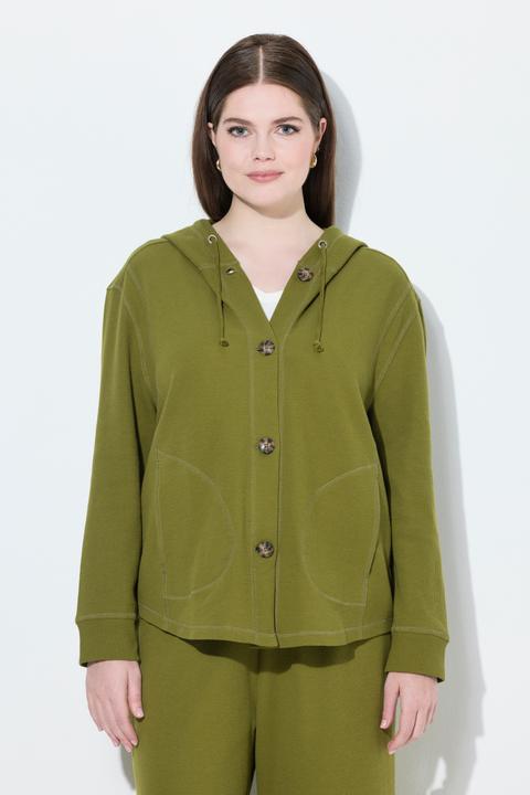 Produktbild Ulla Popken Sweatjacke, Waffelstruktur, Kapuze (50, 52)