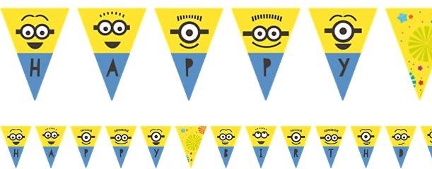 Actual product image Amscan Minions Birthday Garland (1 pcs.)