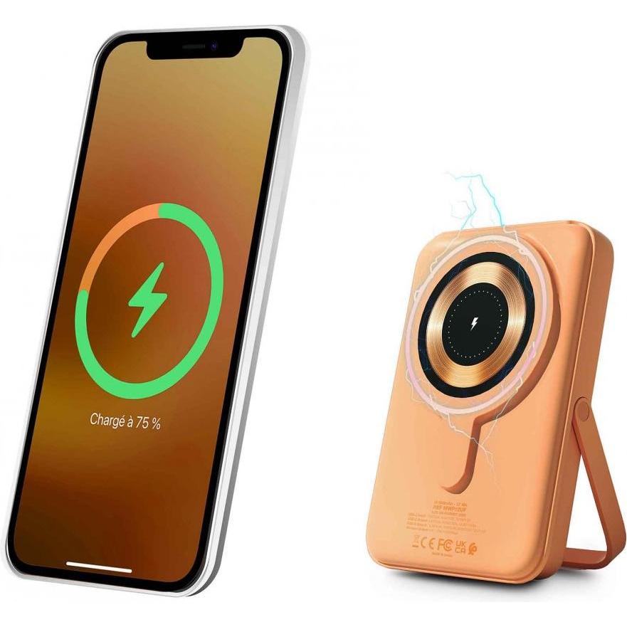 Thumbnail - Urban Factory WIFI MAGNEE POWERBANK 10.000MAH APRICO (10000 mAh), Powerbank, Orange