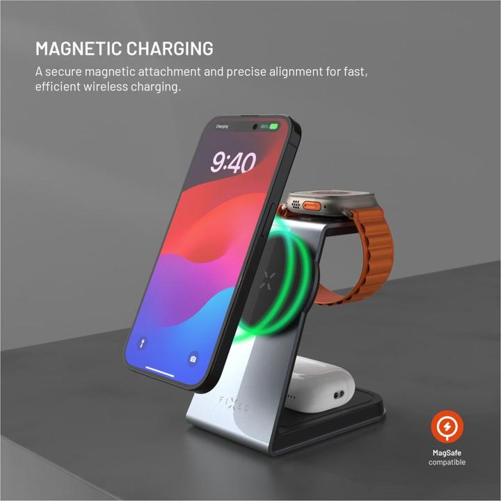 Actual product image Fixed MagPowerstation aluminium, gwiezdna szarość (30 W)