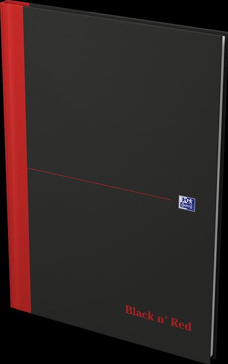 Actual product image Oxford Notebook Black 'n Red bound (A4, Lined, Hardcover)
