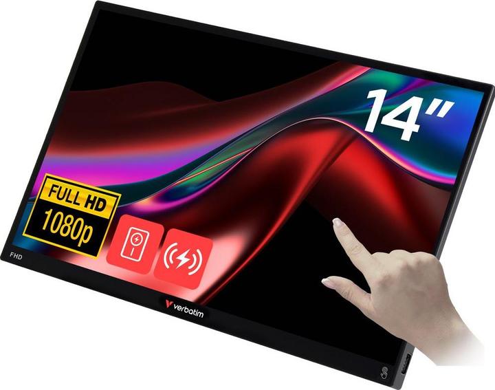 Image du produit Verbatim Moniteur tactile portable 14" sans fil, banque d'alimentation incluse (1920 x 1080 pixels, 14")