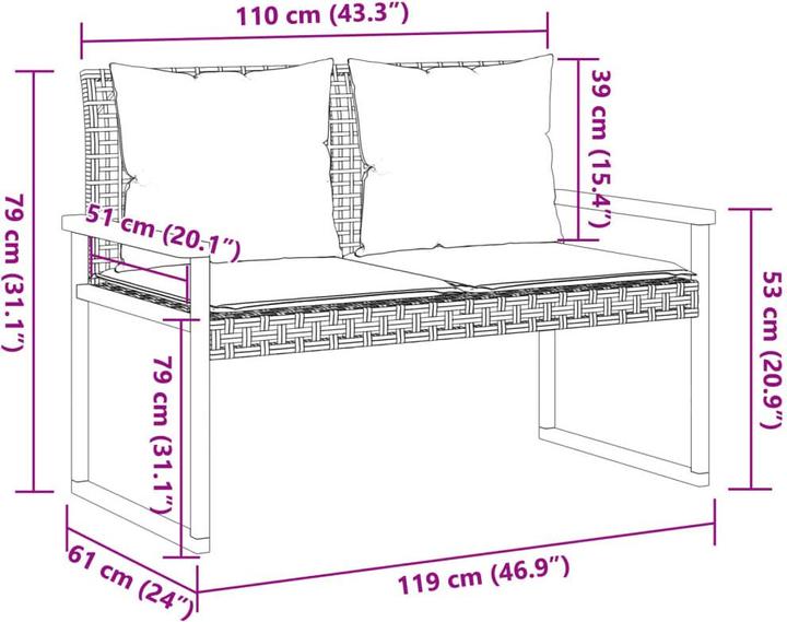 Image du produit vidaXL Ensemble salon de jardin 10 pièces avec coussins